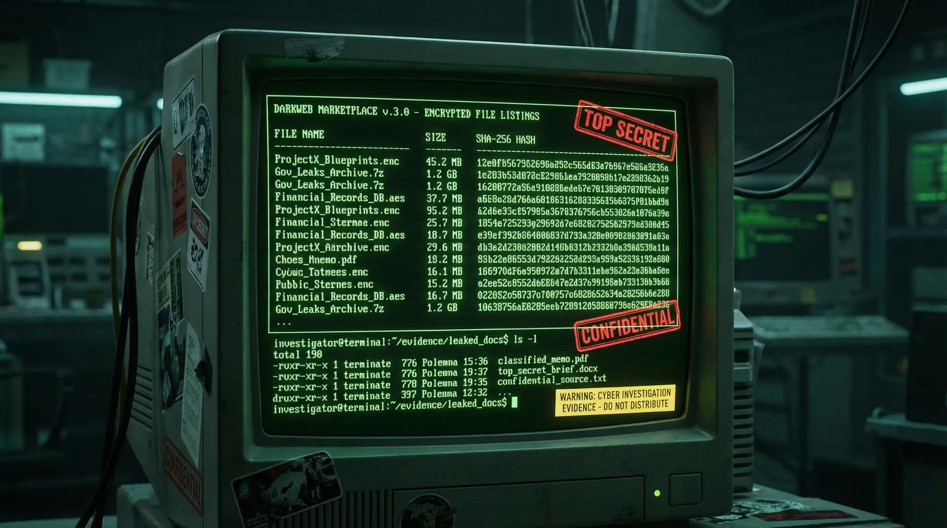 [截图] 加密文件列表及哈希值 - 91视频 机密档案